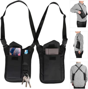 Neween Anti-Theft Hidden Underarm Shoulder Bag, Upgraded Shoulder Holster Storage with Pack Pocket, Multipurpose Men/Women Safety Double Shoulder Armpit Tactical Bag for Travel Outdoor