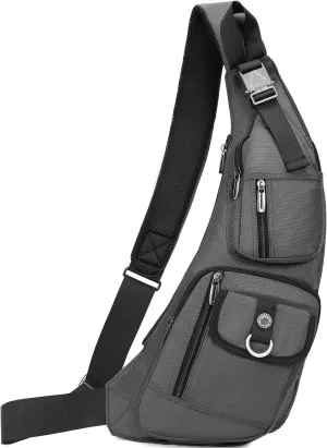 NICGID Sling Bag Chest Shoulder Backpack Crossbody Bags Casual Daypack for Men Women (Grey-014)