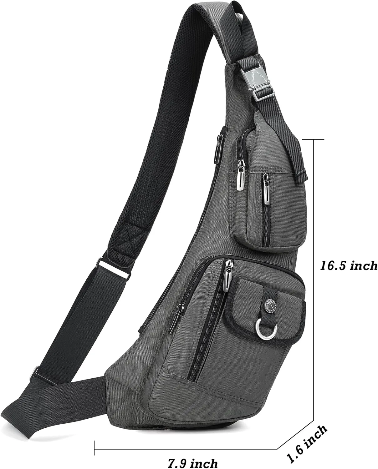 NICGID Sling Bag Chest Shoulder Backpack Crossbody Bags Casual Daypack for Men Women (Grey-014)