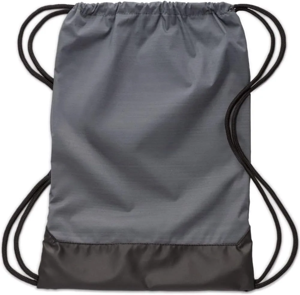 Nike Brasilia Training Gymsack, Drawstring Backpack with Zipper Pocket and Reinforced Bottom, Flint Grey/Flint Grey/White