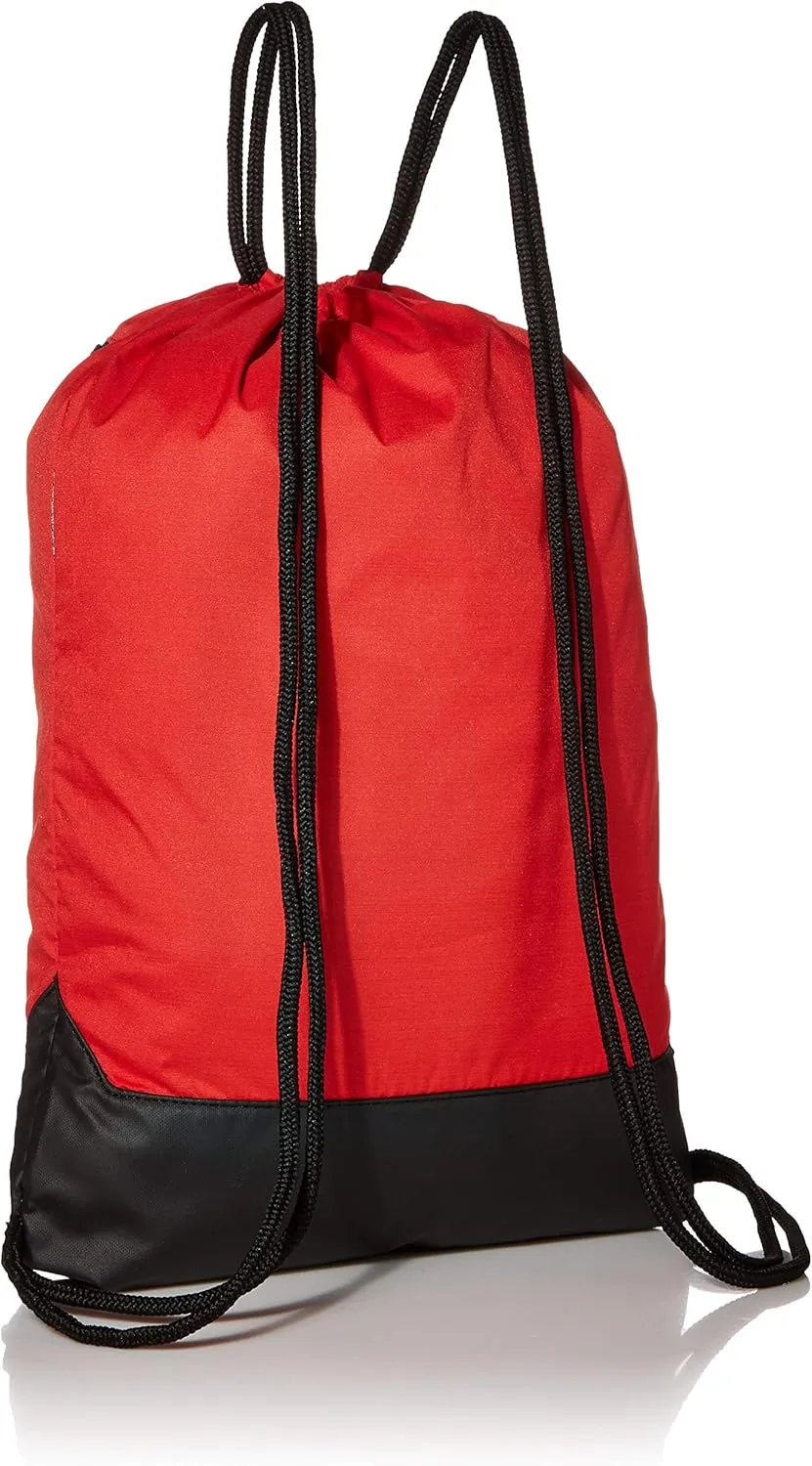 Nike Brasilia Training Gymsack, Drawstring Backpack with Zipper Pocket and Reinforced Bottom, University Red/University Red