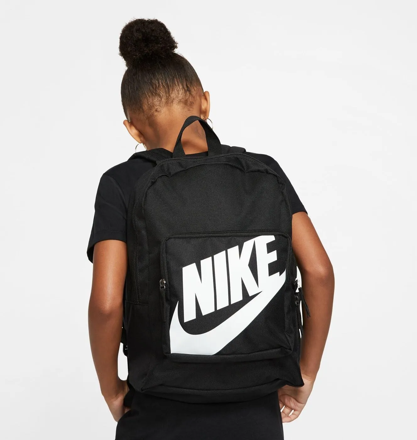 NIKE Unisex Kid's Y NK Classic BKPK, Black/Black/(White), 38 x 28 x 12.5 cm