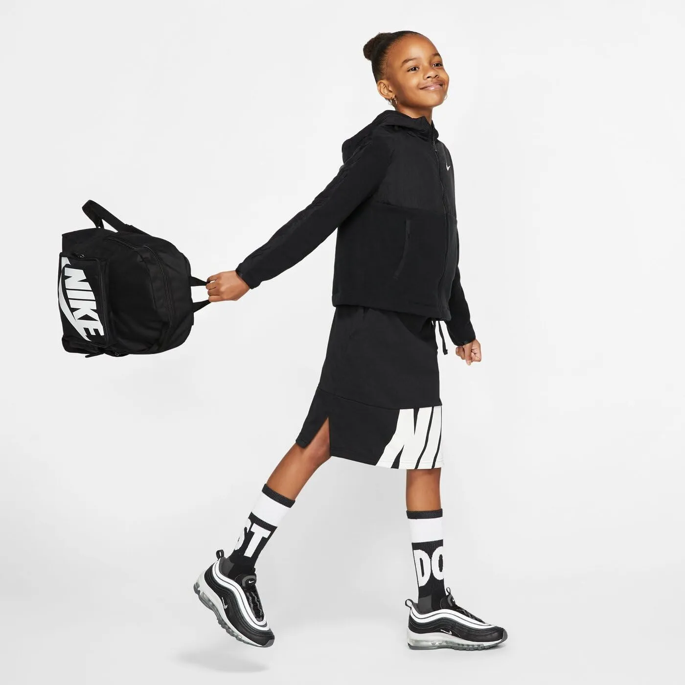 NIKE Unisex Kid's Y NK Classic BKPK, Black/Black/(White), 38 x 28 x 12.5 cm