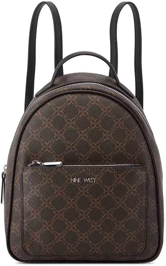 Nine West Ryland Dome Backpack, Brown Logo/Black