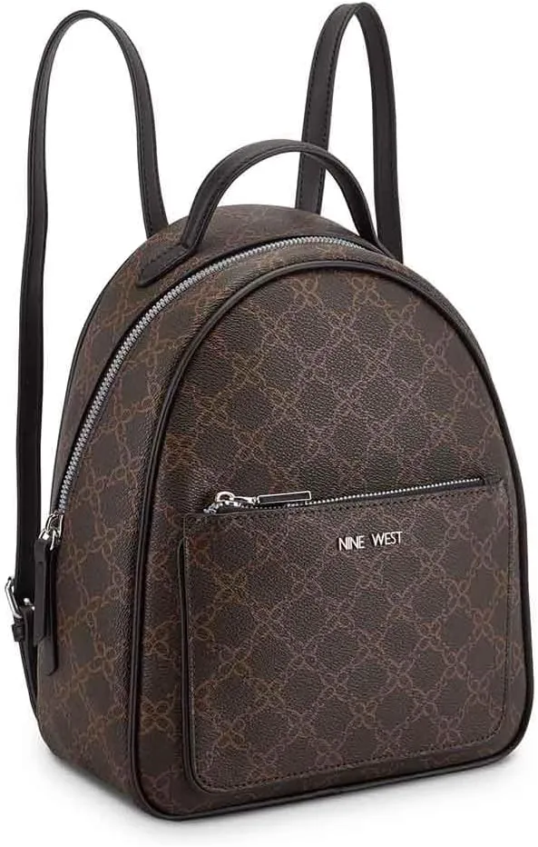 Nine West Ryland Dome Backpack, Brown Logo/Black