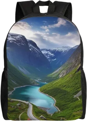 Norwegian fjords Backpack for Women Men Laptop Backpack 16.1 inch Computer Bag Casual Daypack for Travel