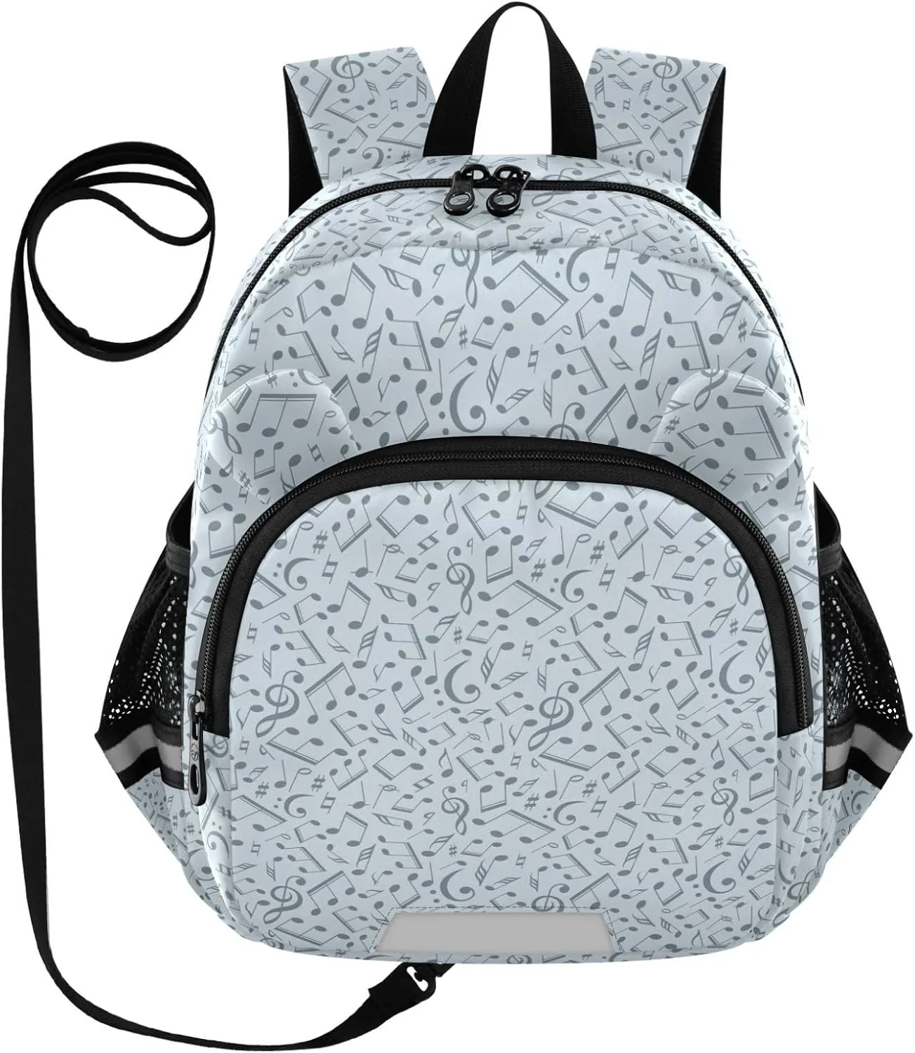 Notes Music Preschool Backpack Pale Blue Daycare Bookbag School Backpack with Traction Rope for Kids 3-6
