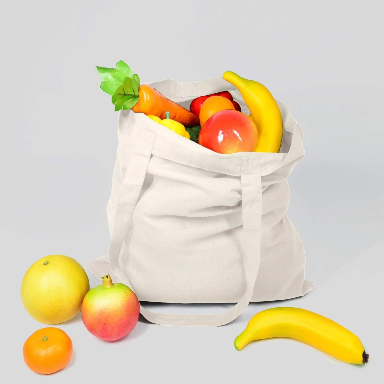 NPBAG 5 | 15 | 25 | 50 Pack 15'' X 16'' Natural Cotton Tote Bags, Lightweight Blank Bulk Cloth bags with 1pc of PTFE Teflon Sheet (15-Pack)