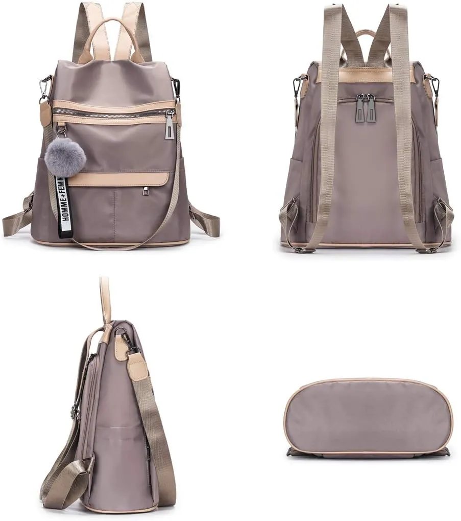 Nylon Anti-theft Backpack Purse For Women Fashion Ladies Travel Daypack Rucksack Shoulder Handbag Tote