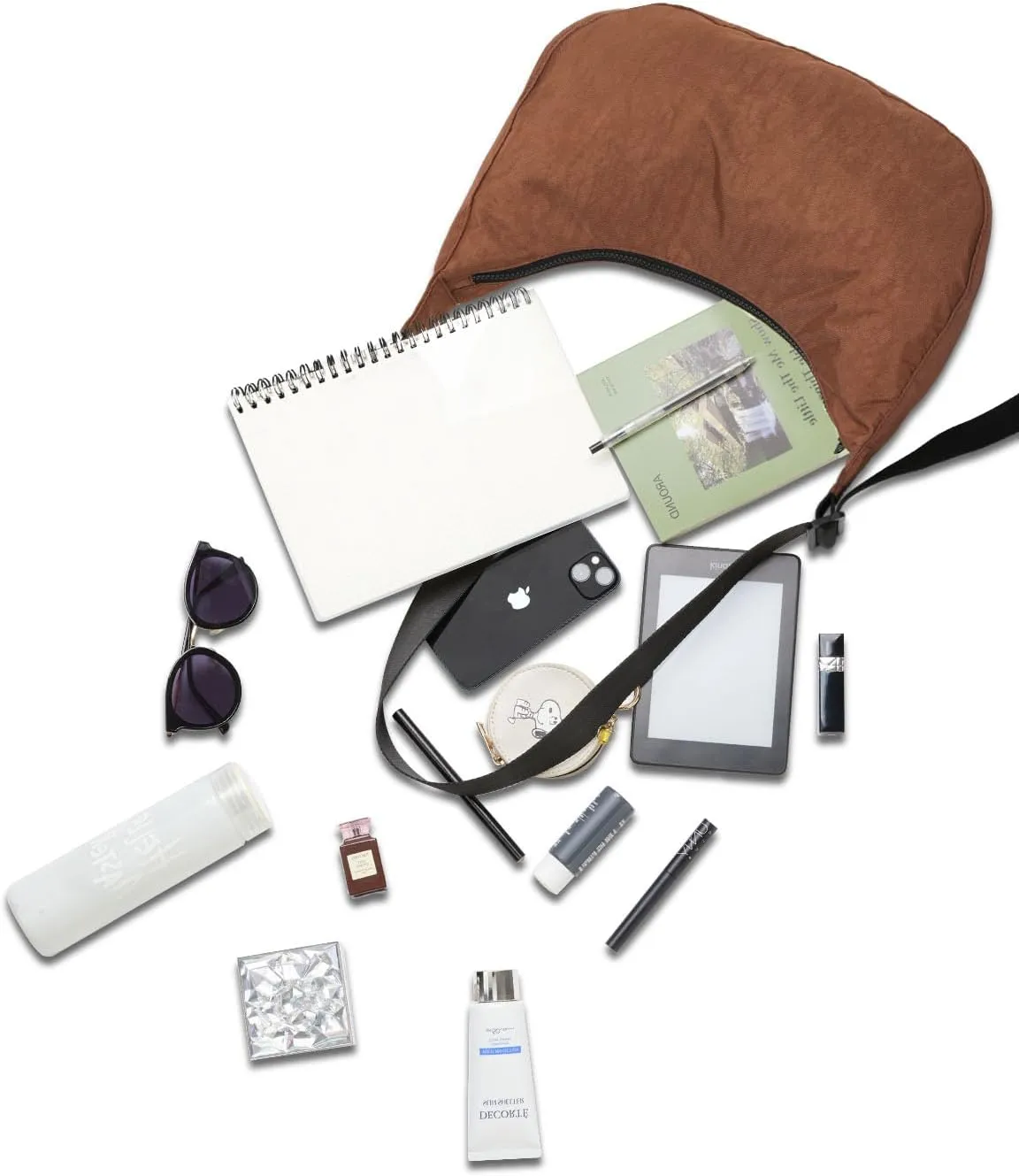 Nylon Crescent Bag - Casual Shoulder Crossbody with Adjustable Strap & Dual Interior Pockets