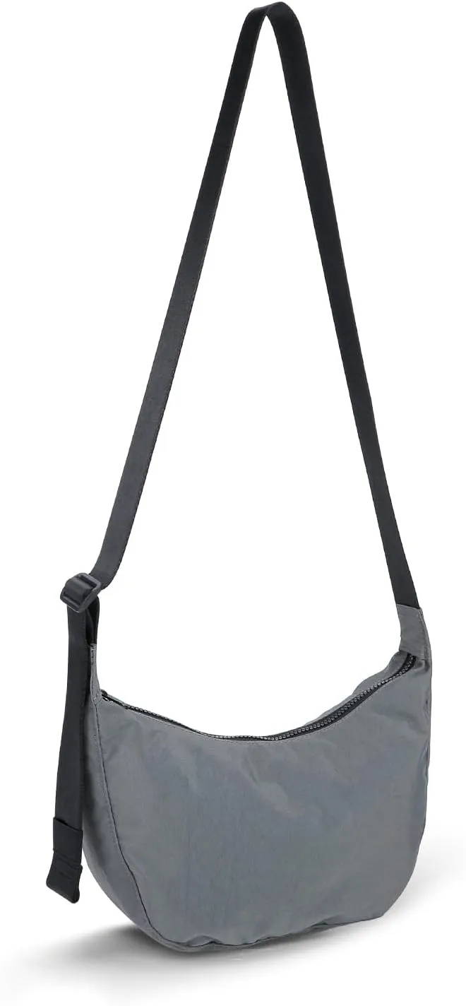Nylon Crescent Bag - Casual Shoulder Crossbody with Adjustable Strap & Dual Interior Pockets