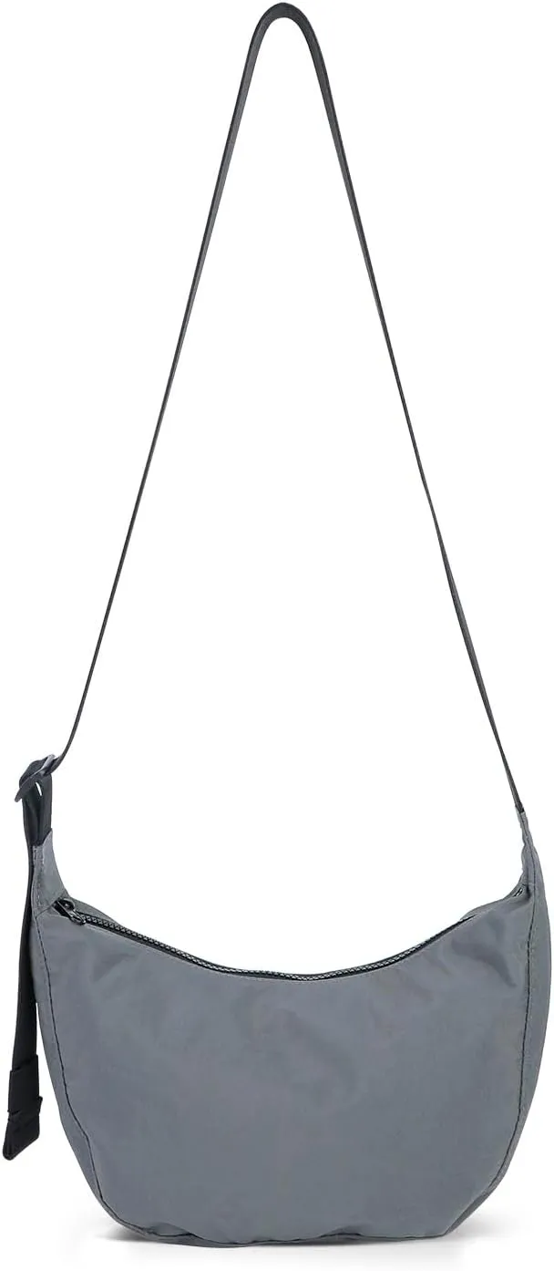 Nylon Crescent Bag - Casual Shoulder Crossbody with Adjustable Strap & Dual Interior Pockets