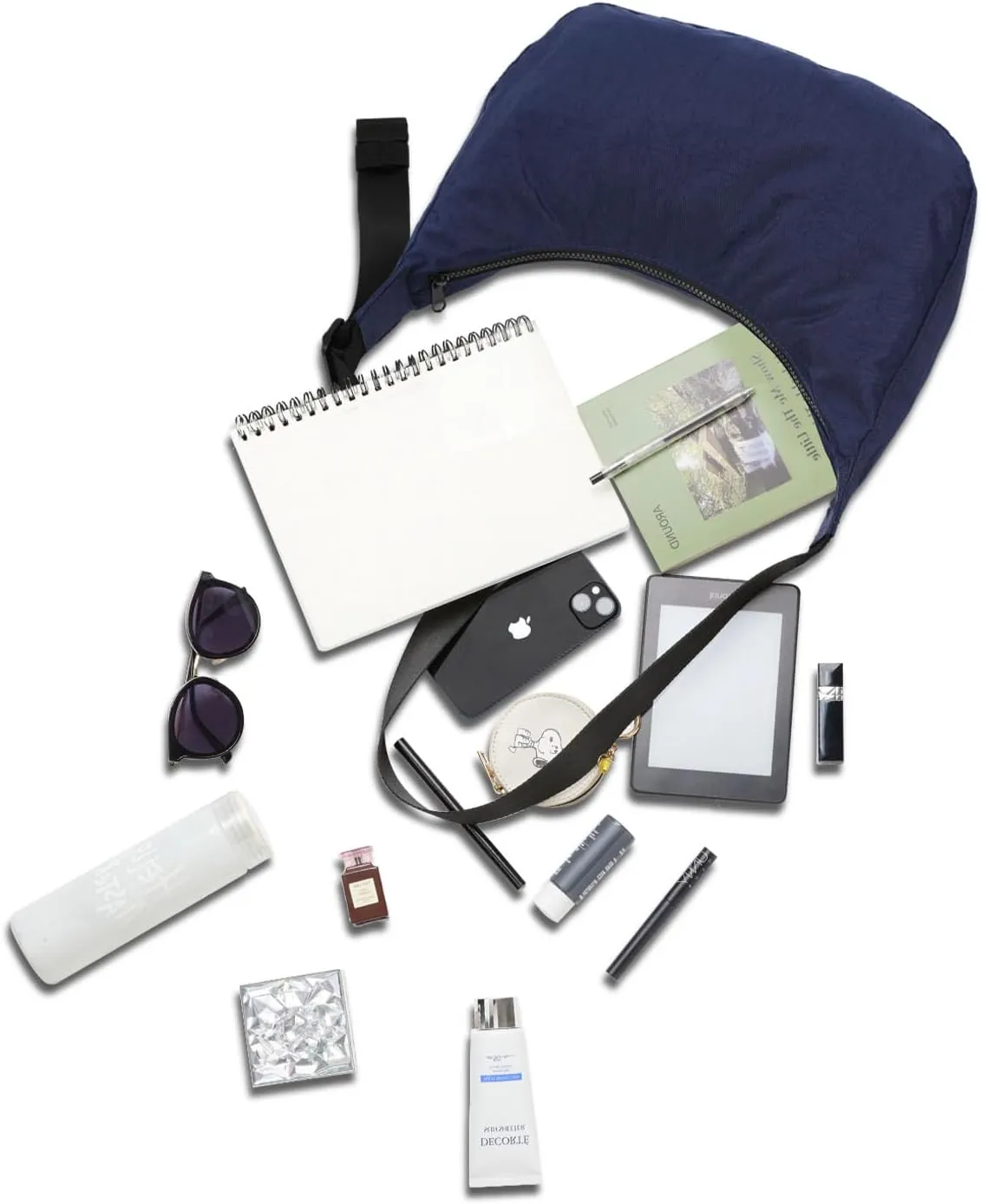 Nylon Crescent Bag - Casual Shoulder Crossbody with Adjustable Strap & Dual Interior Pockets