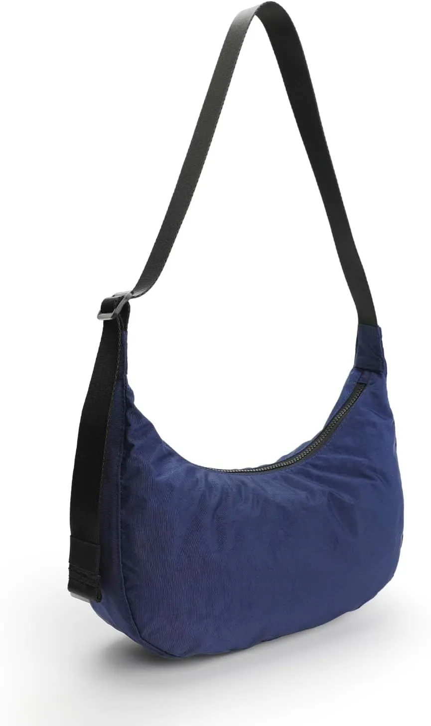 Nylon Crescent Bag - Casual Shoulder Crossbody with Adjustable Strap & Dual Interior Pockets