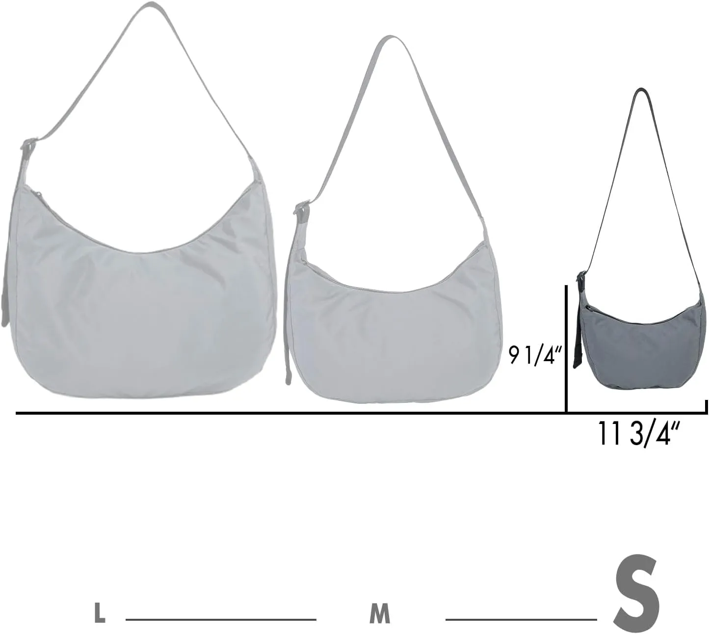 Nylon Crescent Bag - Casual Shoulder Crossbody with Adjustable Strap & Dual Interior Pockets