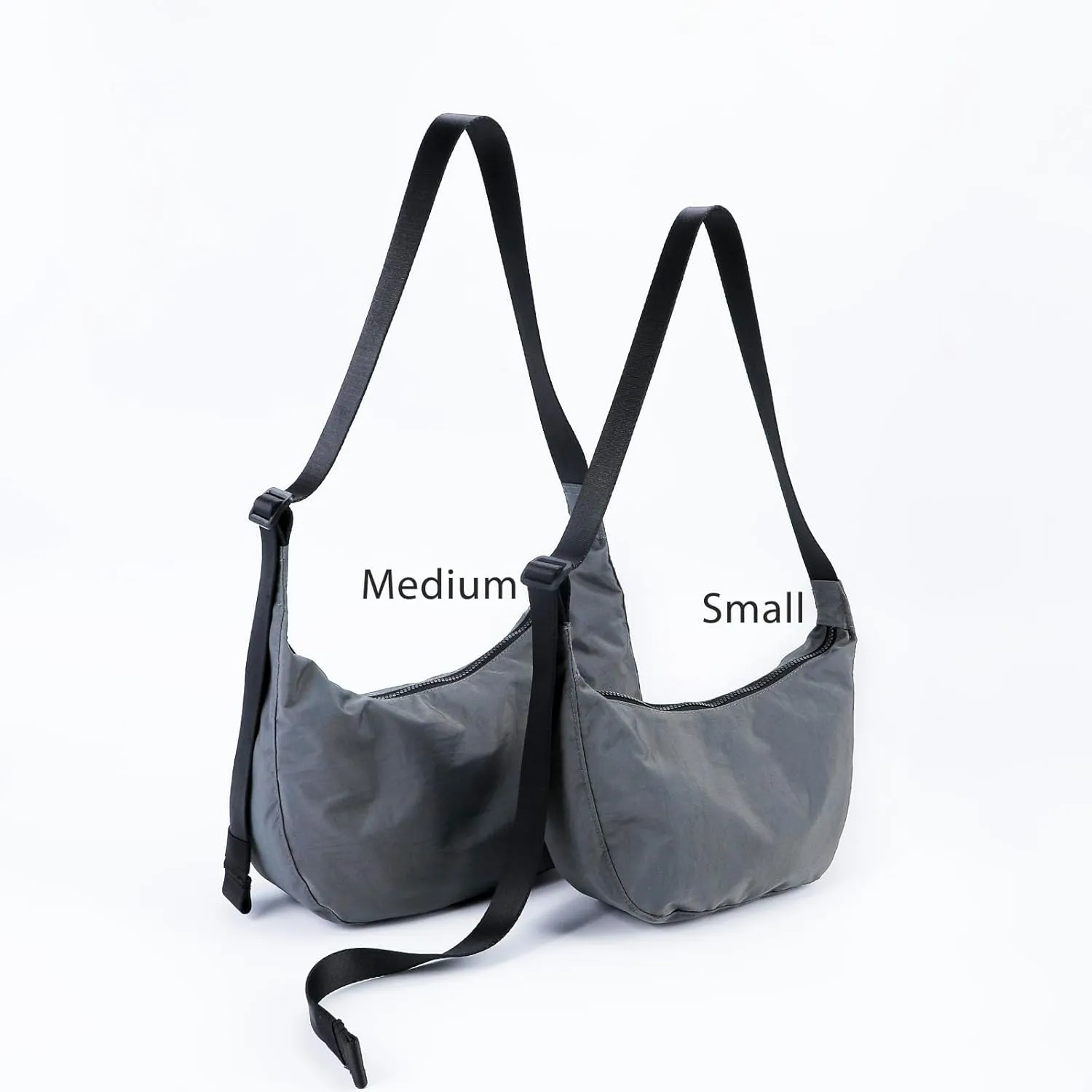 Nylon Crescent Bag - Casual Shoulder Crossbody with Adjustable Strap & Dual Interior Pockets