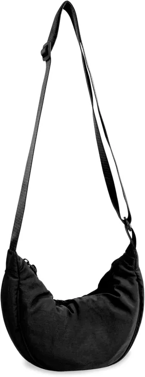 Nylon Crescent Crossbody Bag for Women Purses Trendy Men,Small Travel Sling Bag Hobo