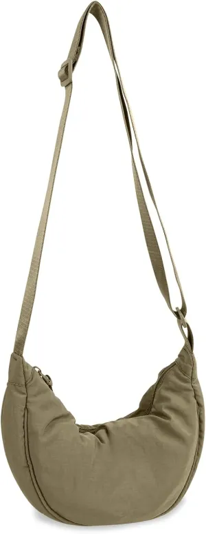 Nylon Crescent Crossbody Bag for Women Purses Trendy Men,Small Travel Sling Bag Hobo