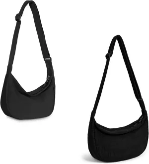 Nylon Crossbody Bag and Corduroy Crossbody Bag, Small Sling Bag with Zipper and Compartment