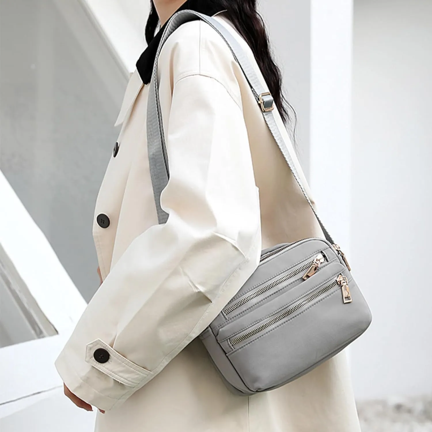 Nylon Crossbody Bag for Women, Waterproof Shoulder Purse Bag with Adjustable Strap, Crossbody Handbag for Women