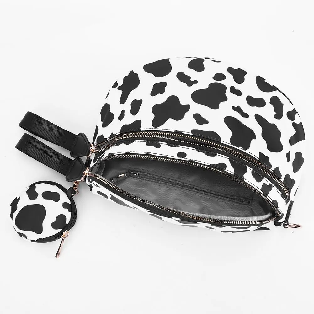 Nylon Crossbody Bum Bag for Women - Spacious Checkered Sling Bag with Adjustable Strap, Trendy Hands-Free Purse & Wallet Hold