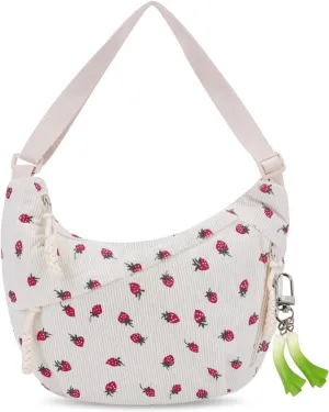 Nylon Hobo Crescent Crossbody Bag for Women,Dumpling Bag Moon Shoulder Bag