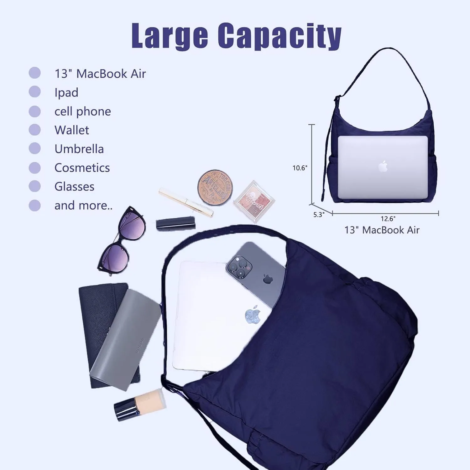 Nylon Hobo Crossbody Bags Lightweight Shoulder Bag Casual Work Travel Handbags 2025 Trendy with Adjustable Quilted Strap