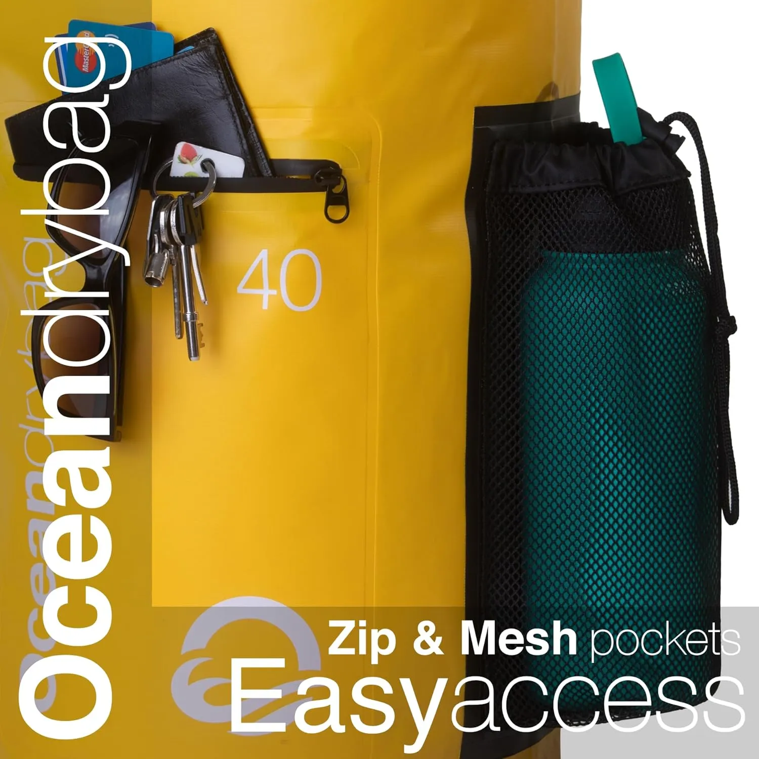 Oceandrybag - Waterproof Dry Bag Backpack - Floating Dry Sack Portable for Kayaking, Beach, Rafting, Boating, Hiking, Camping, Fishing with Waterproof Phone Case
