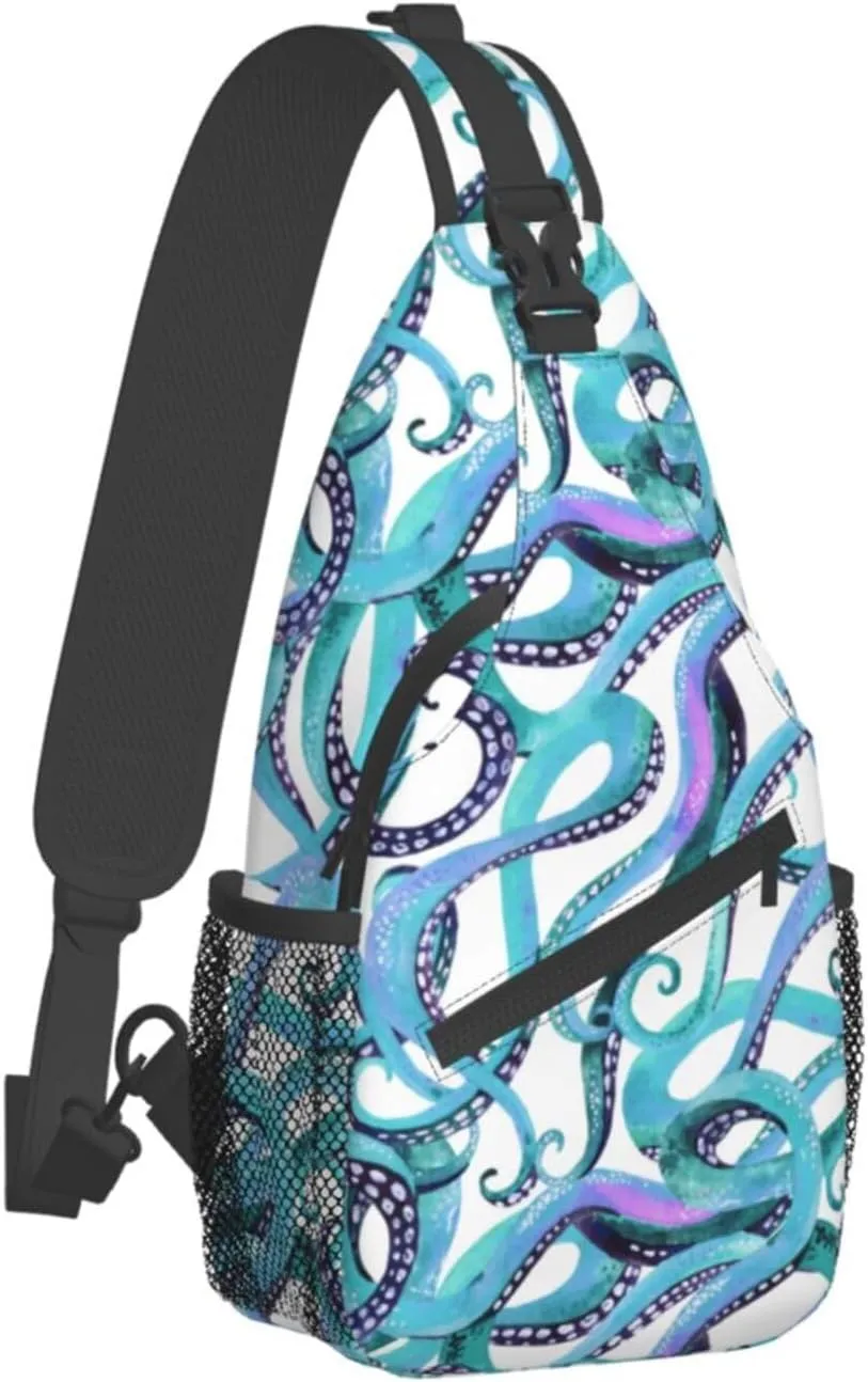Octopus Sling Backpack Chest Bag Crossbody Shoulder Bag Gym Cycling Travel Hiking Daypack For Men Women