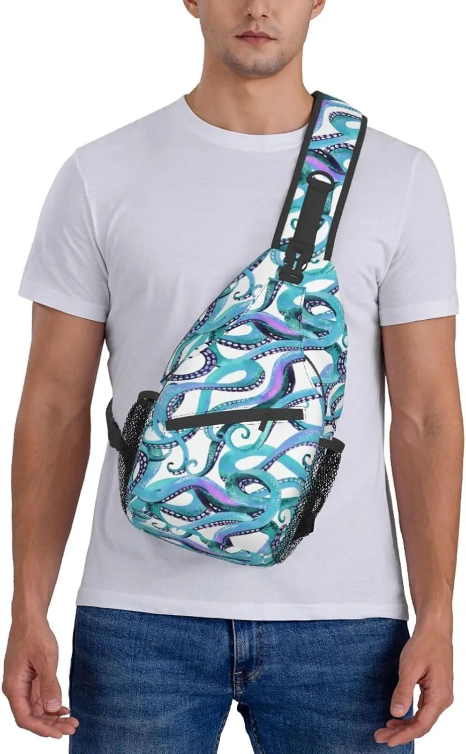 Octopus Sling Backpack Chest Bag Crossbody Shoulder Bag Gym Cycling Travel Hiking Daypack For Men Women