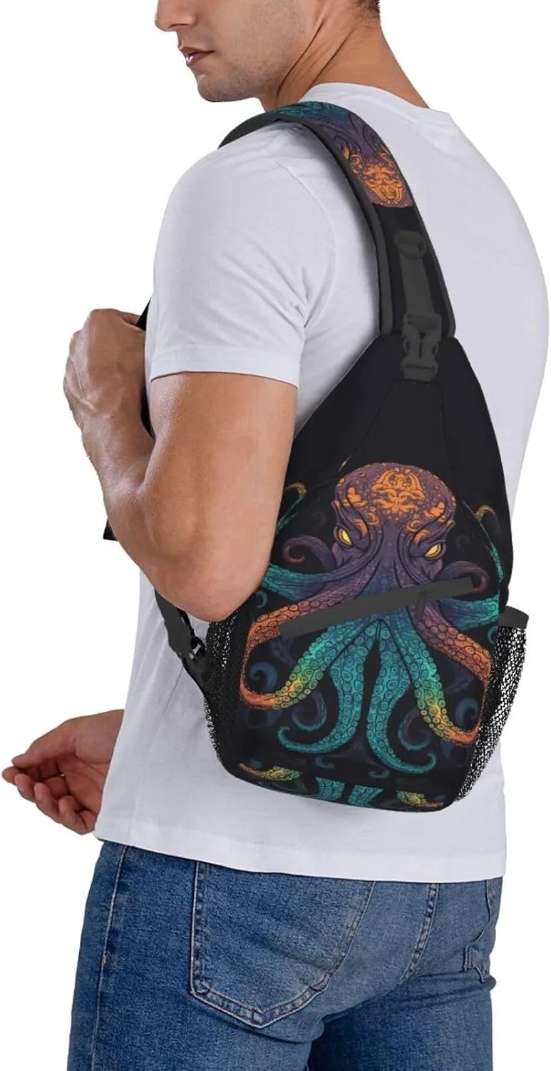 Octopus Sling Backpack Chest Bag Crossbody Shoulder Bag Gym Cycling Travel Hiking Daypack For Men Women