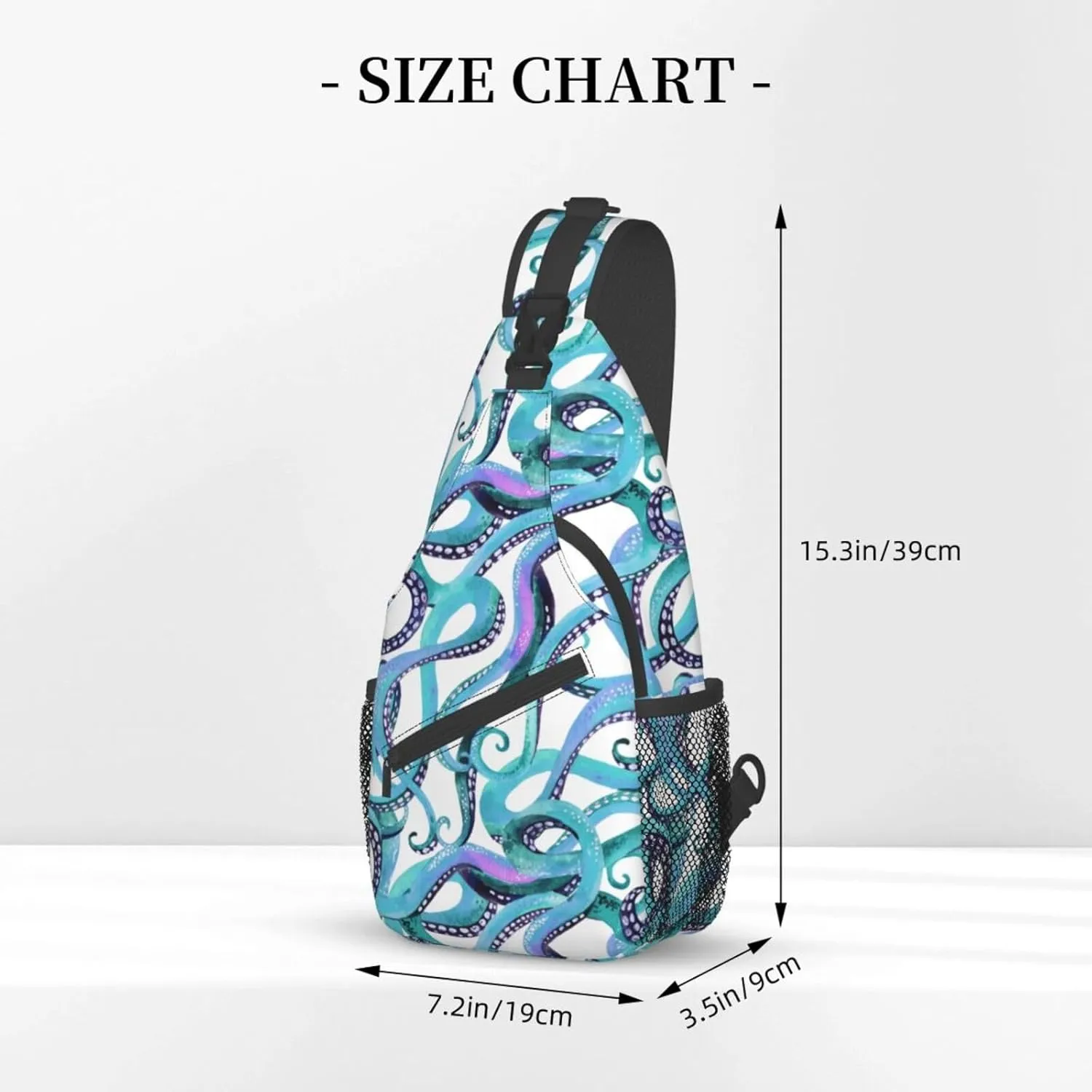 Octopus Sling Backpack Chest Bag Crossbody Shoulder Bag Gym Cycling Travel Hiking Daypack For Men Women