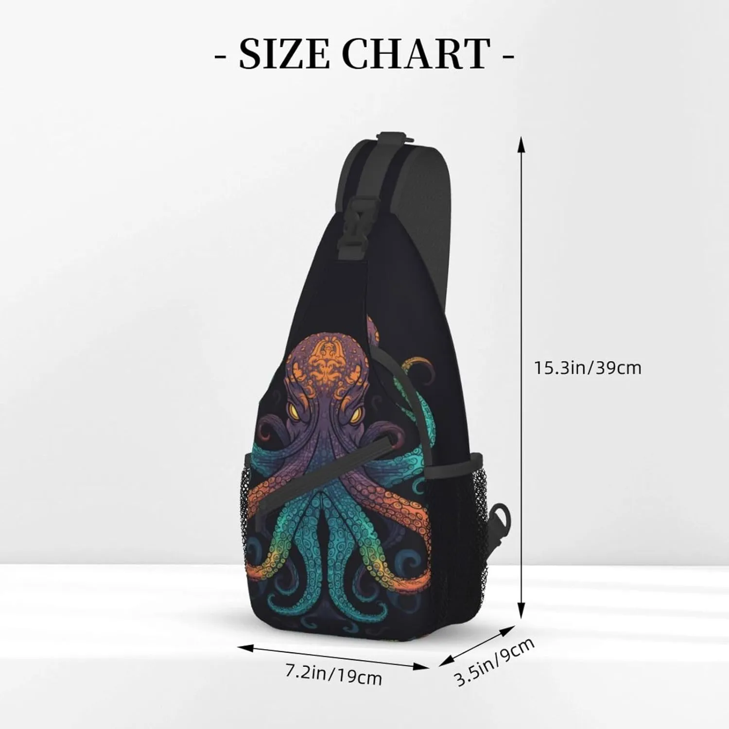 Octopus Sling Backpack Chest Bag Crossbody Shoulder Bag Gym Cycling Travel Hiking Daypack For Men Women