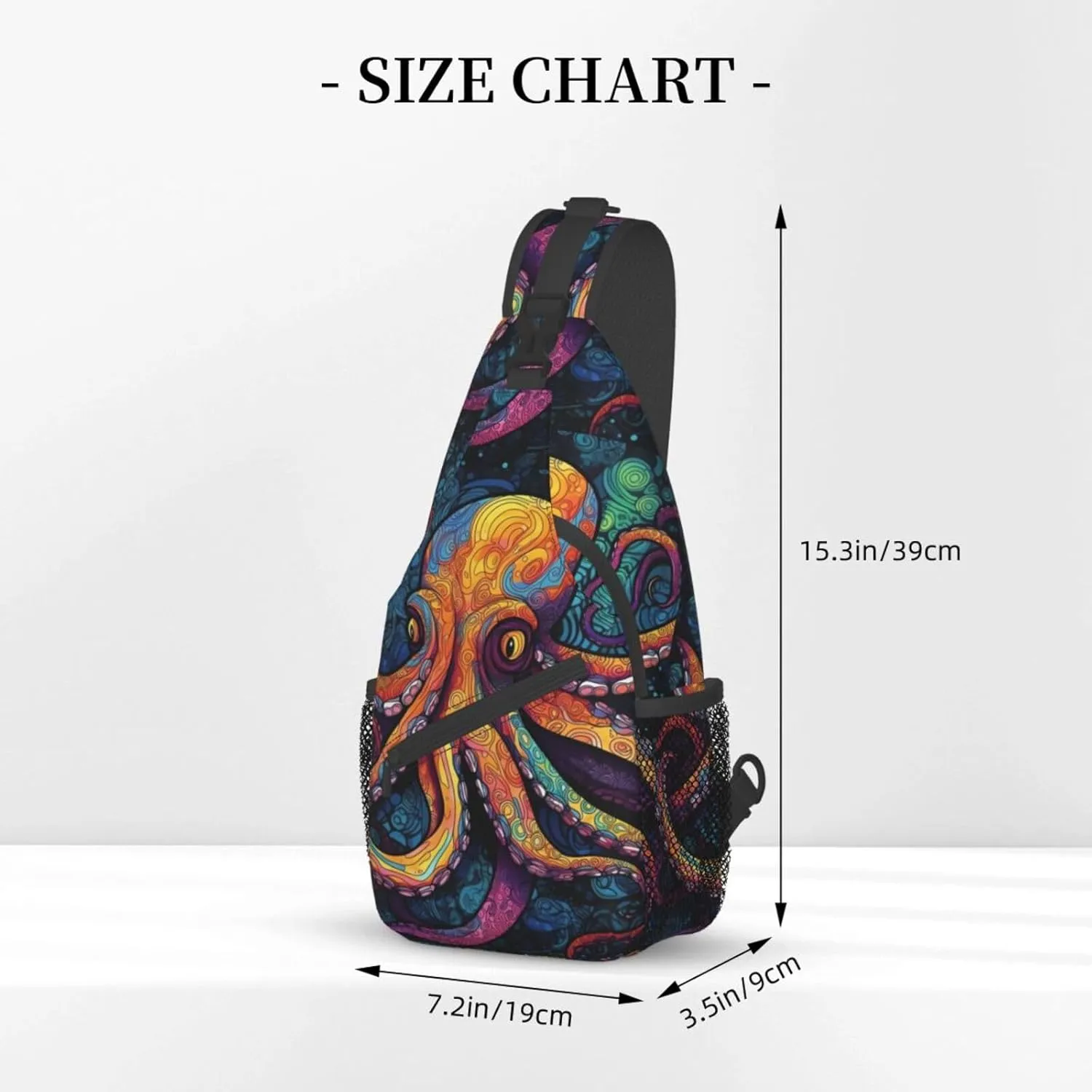 Octopus Sling Backpack Chest Bag Crossbody Shoulder Bag Gym Cycling Travel Hiking Daypack For Men Women