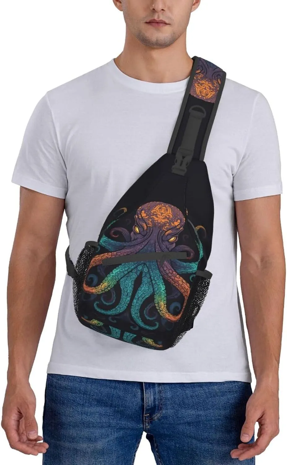 Octopus Sling Backpack Chest Bag Crossbody Shoulder Bag Gym Cycling Travel Hiking Daypack For Men Women