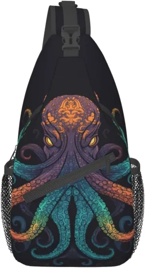 Octopus Sling Backpack Chest Bag Crossbody Shoulder Bag Gym Cycling Travel Hiking Daypack For Men Women