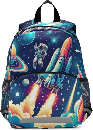 ODAWA Astronaut on Sky Toddler Traveling Backpack Kids Backpack with Leash