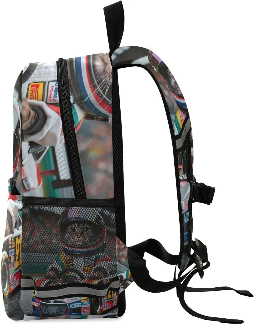 ODAWA Cat Racer Kids Backpack for School Boys 4-7 Toddler Travel Backpack with Leash