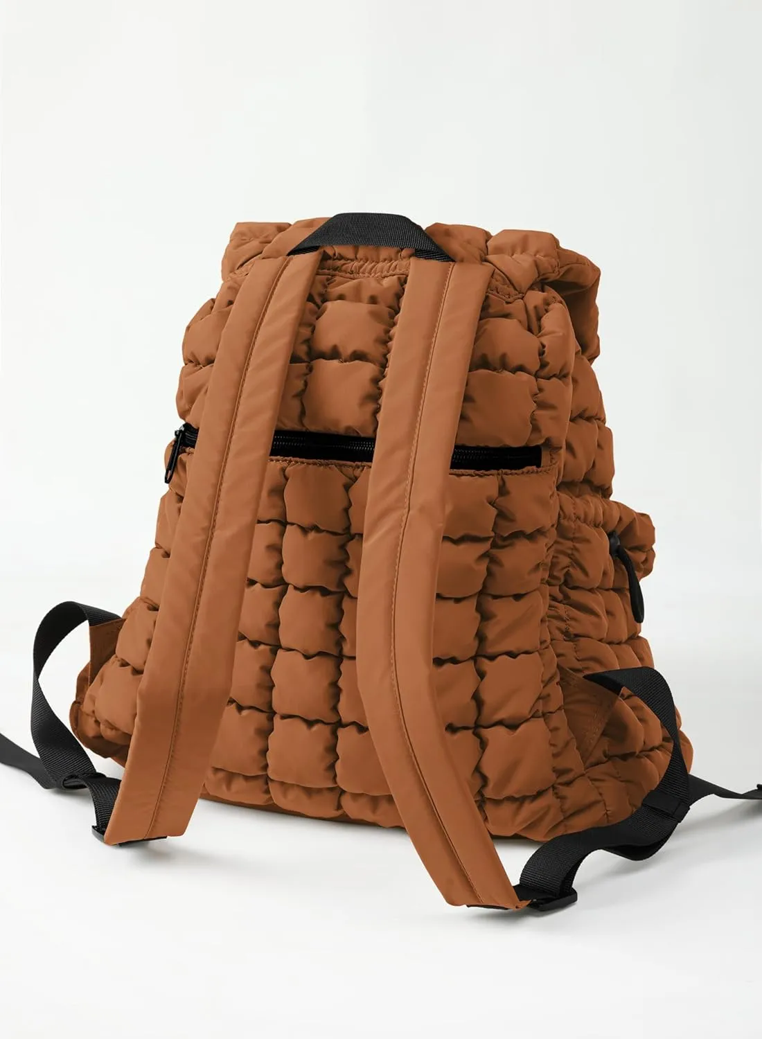 ODODOS Quilted Backpack 2.0 for Women Lightweight Puffer Hiker Pack Drawstring Padding Travel Gym Bag, Glazed Ginger