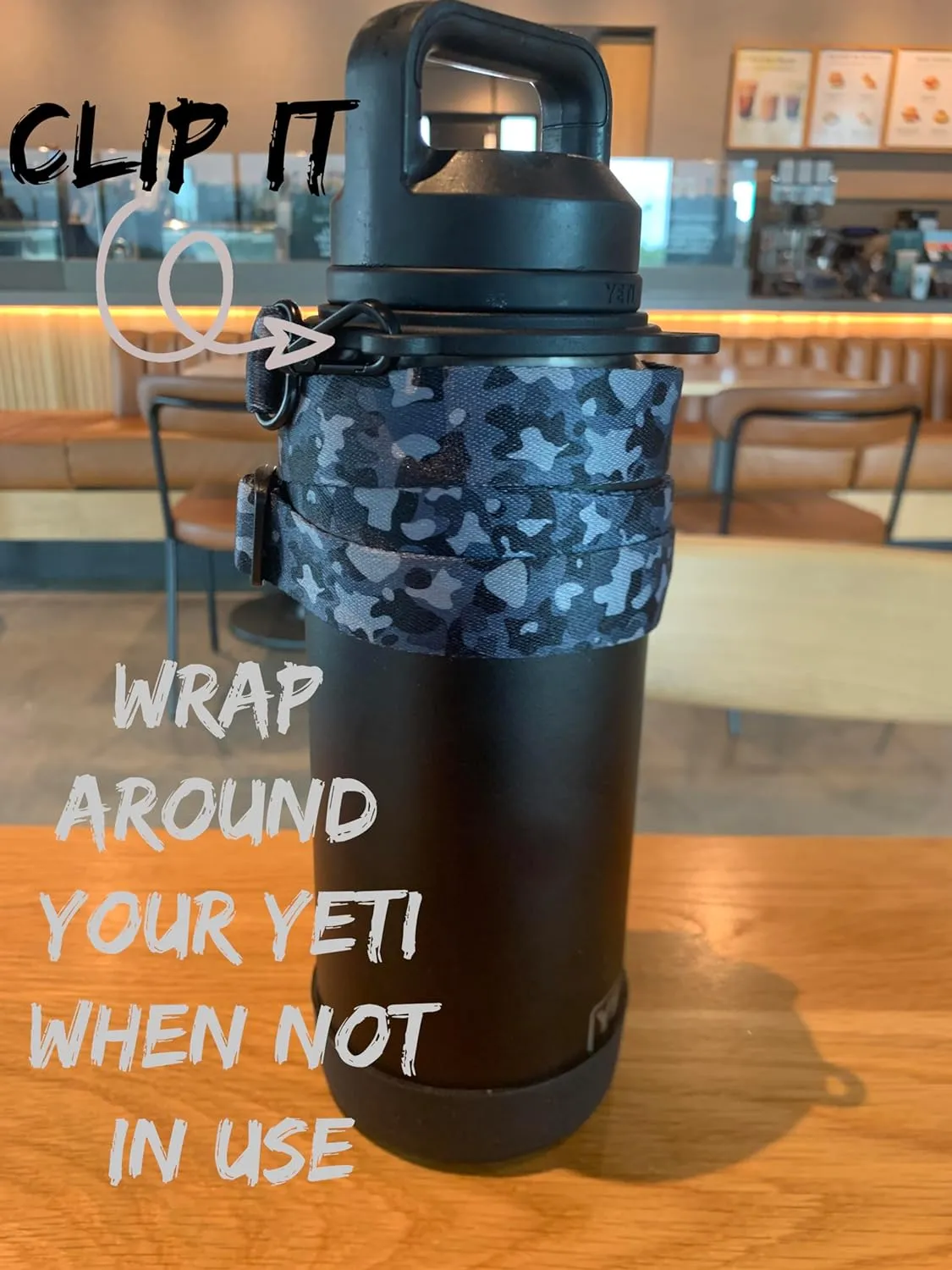 One MissionX Bottle Sling for YETI Rambler, Shoulder Strap Carrier for 64oz 46oz 36oz 26oz 18/12oz Water Bottles, Durable Accessories for Walking & Hiking (Stripes, Rambler 12 18 26 36 46 64 oz)