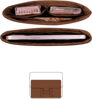 Organizer for Luxury Bag, Silky Satin Tote Bag Inner and Small Purse Bags Storage Fit for Constance 18/24 with Multi Color, Lightweight for Daily Use (Gold, Constance 18)