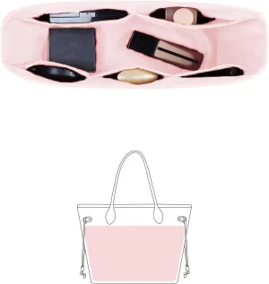 Organizer for LV Neverfull PM Tote Bags, Purse Bags Organizer with Silky Satin, Lightweight Shaper for Daily Use, Multiple Pockets for Storage (Neverfull PM, Rose Sakure)