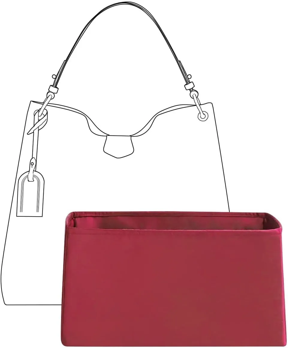Organizer Insert for LV Graceful mm Bags,Wine Red,Luxury Bags Storage with Silk, Lightweight Shaper for Daily Use, Pockets Large Capacity