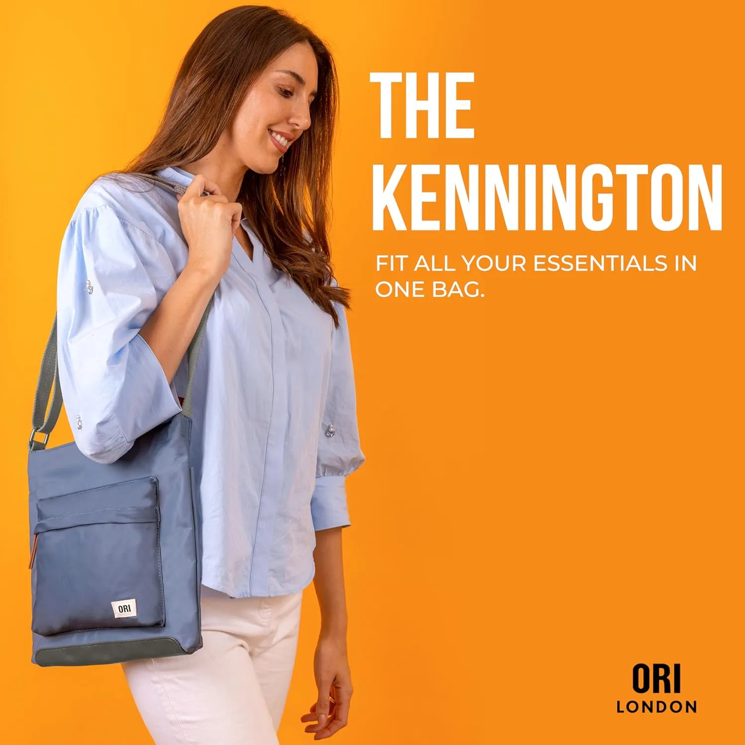 ORI LONDON Medium Nylon Crossbody Bags for Women & Men - Small Crossbody Bag w/Chunky Zippers - The Kennington