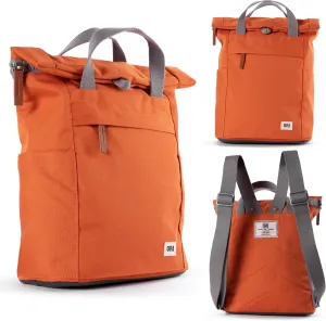 ORI LONDON Rolltop Backpack - Small Travel Backpack with Lots of Pockets for Men & Women - The Finchley, Atomic Orange