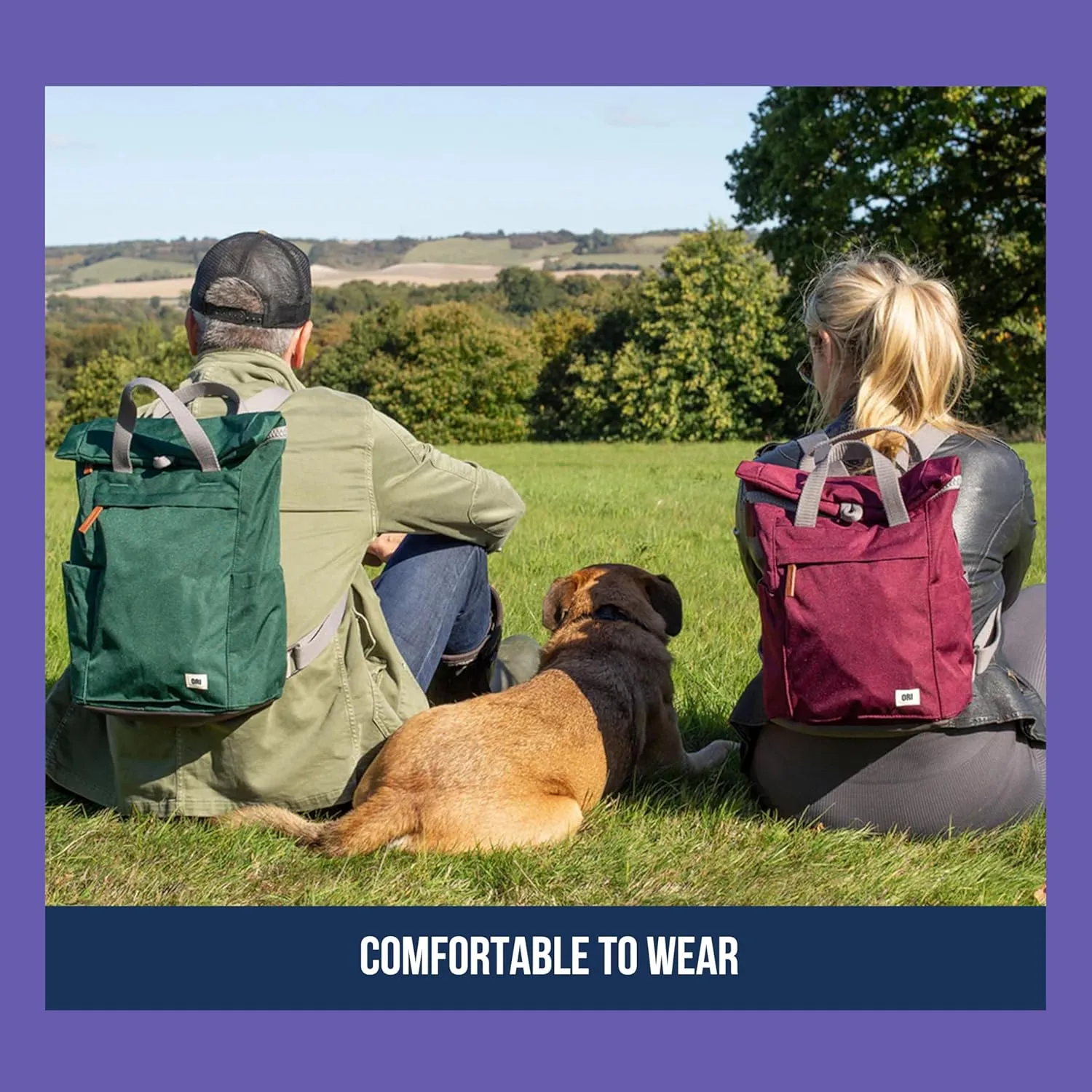 ORI LONDON Rolltop Backpack - Small Travel Backpack with Lots of Pockets for Men & Women - The Finchley, Forest