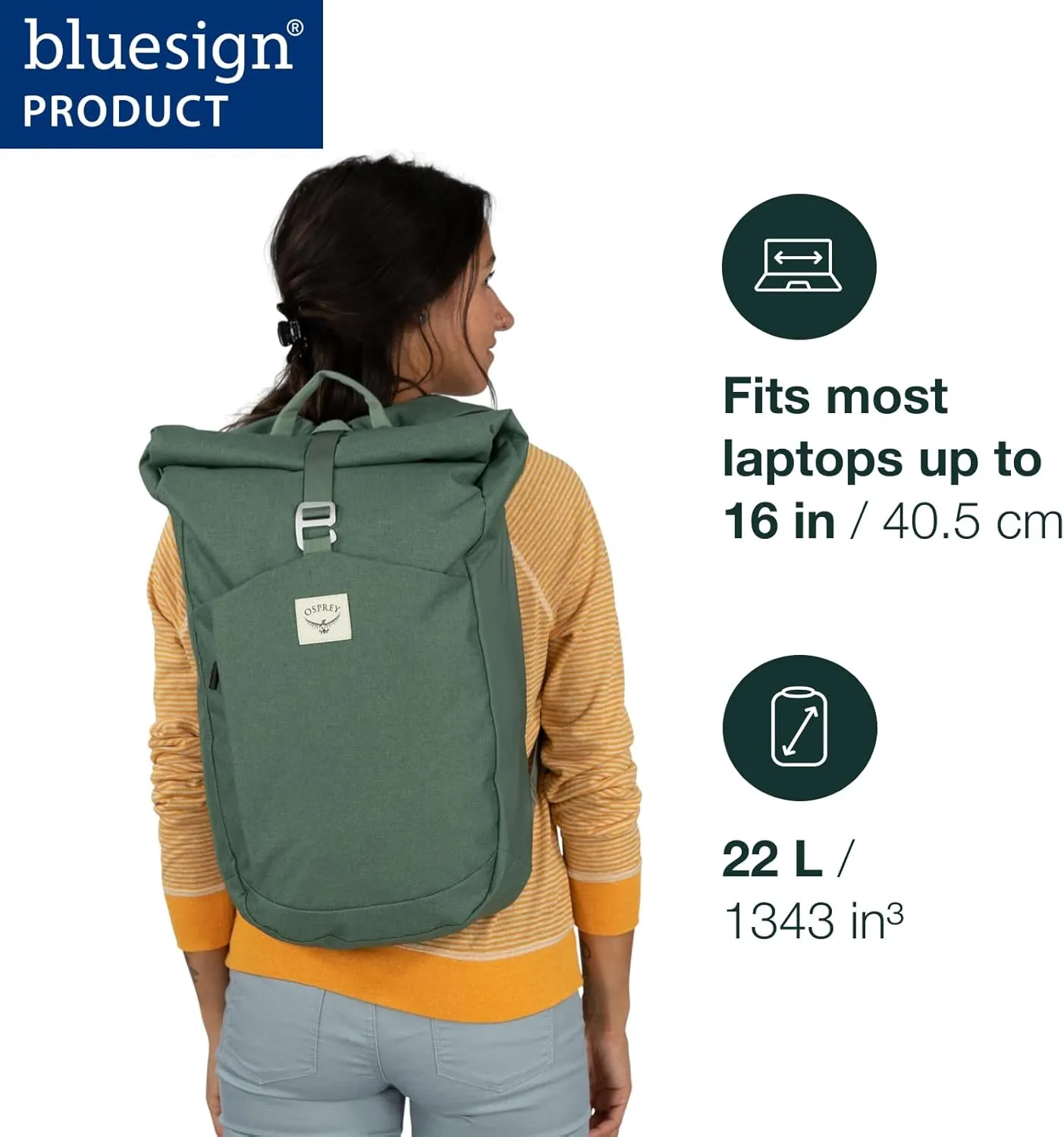 Osprey Arcane Roll Top Commuter Backpack, Earl Grey Heather