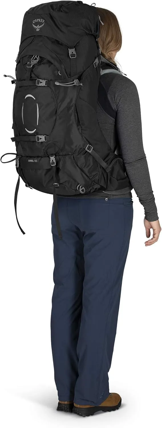 Osprey Ariel 65L Women's Backpacking Backpack, Black, WM/L