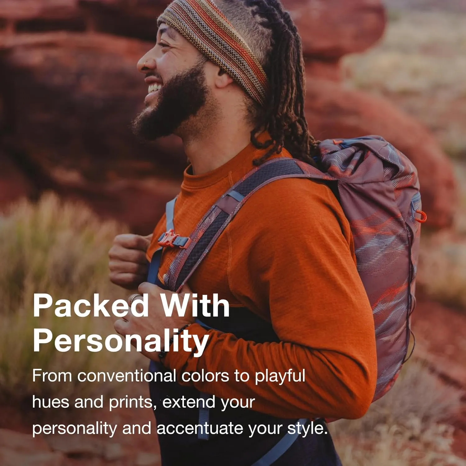 Osprey Daylite Cinch Backpack, Smoky Desert Print/Magma Brown