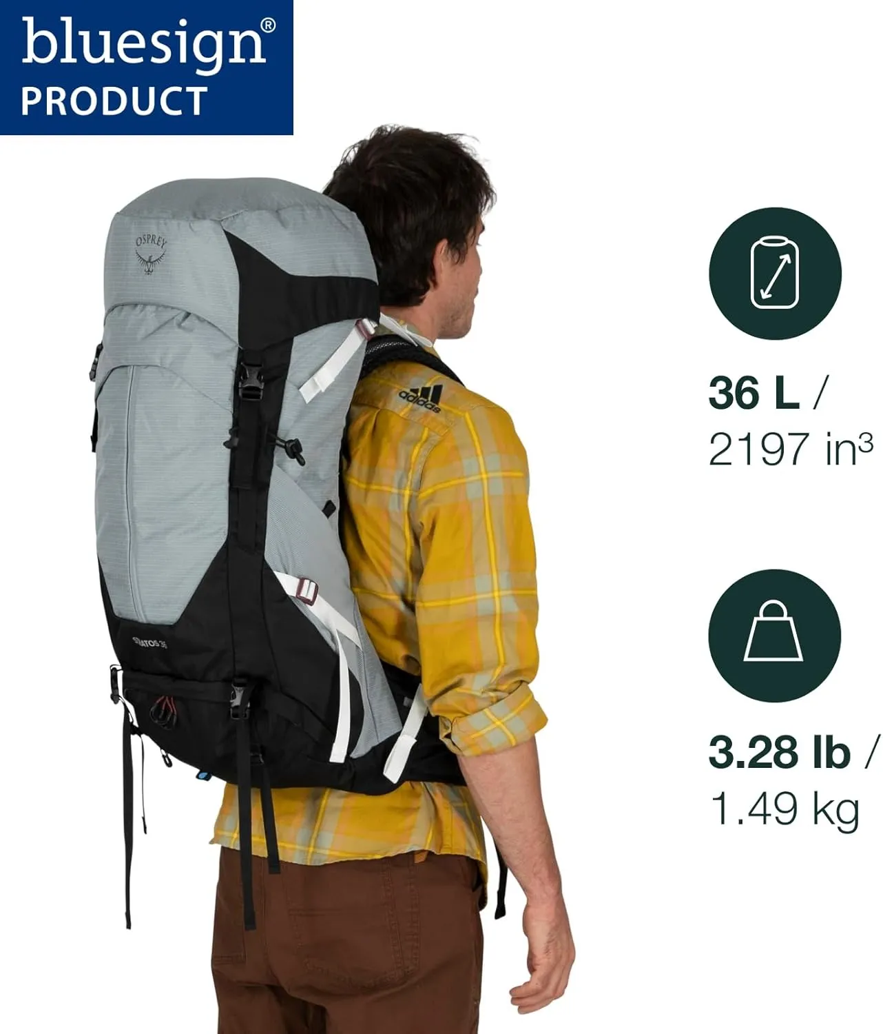 Osprey Stratos 36L Men's Hiking Backpack, Seaweed/Matcha Green
